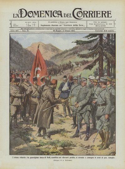 De laatste overwinning, het Turkse garnizoen van Rhodos, verslagen met aanzienlijke verliezen ? door Achille Beltrame